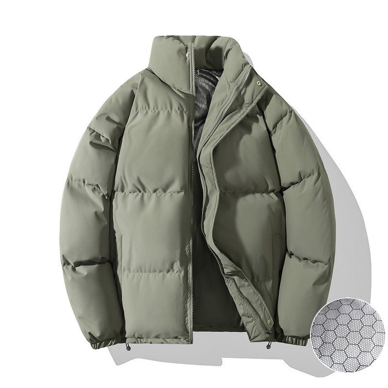 Chaqueta acolchada cálida de plumón de grafeno para parejas Chaqueta holgada con relleno de algodón Tide