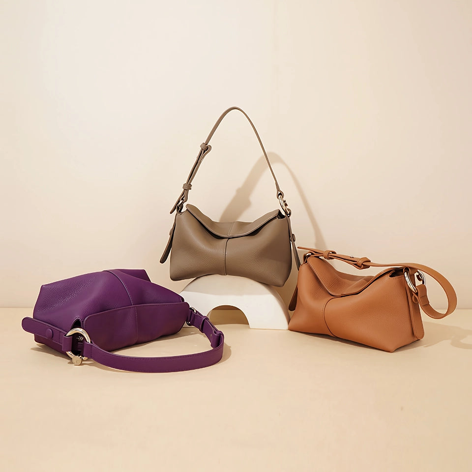 Bolso bandolera de piel auténtica para mujer con estilo