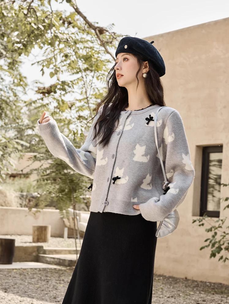 O-Ausschnitt Strickpullover für Damen