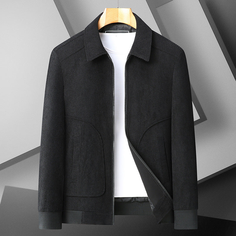 Übergröße Cord Verdickter Mantel Übergewichtige Herrenjacke