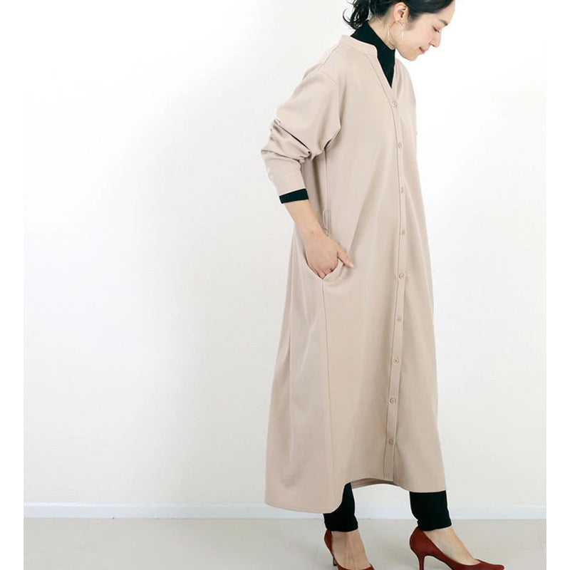 Vestido camisero de otoño-invierno para mujer