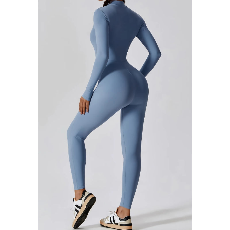 Hochleistungs-Langarm-Bodysuit mit Reißverschluss für Damen