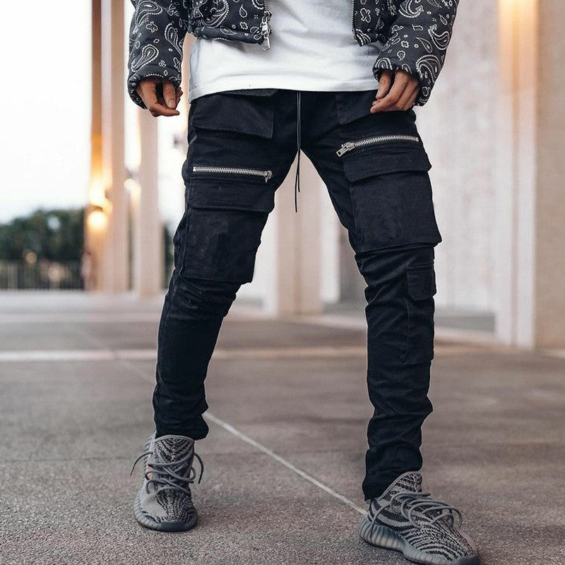 Schmal geschnittene Workwear-Freizeithose mit Knöchelschnürung für Herren