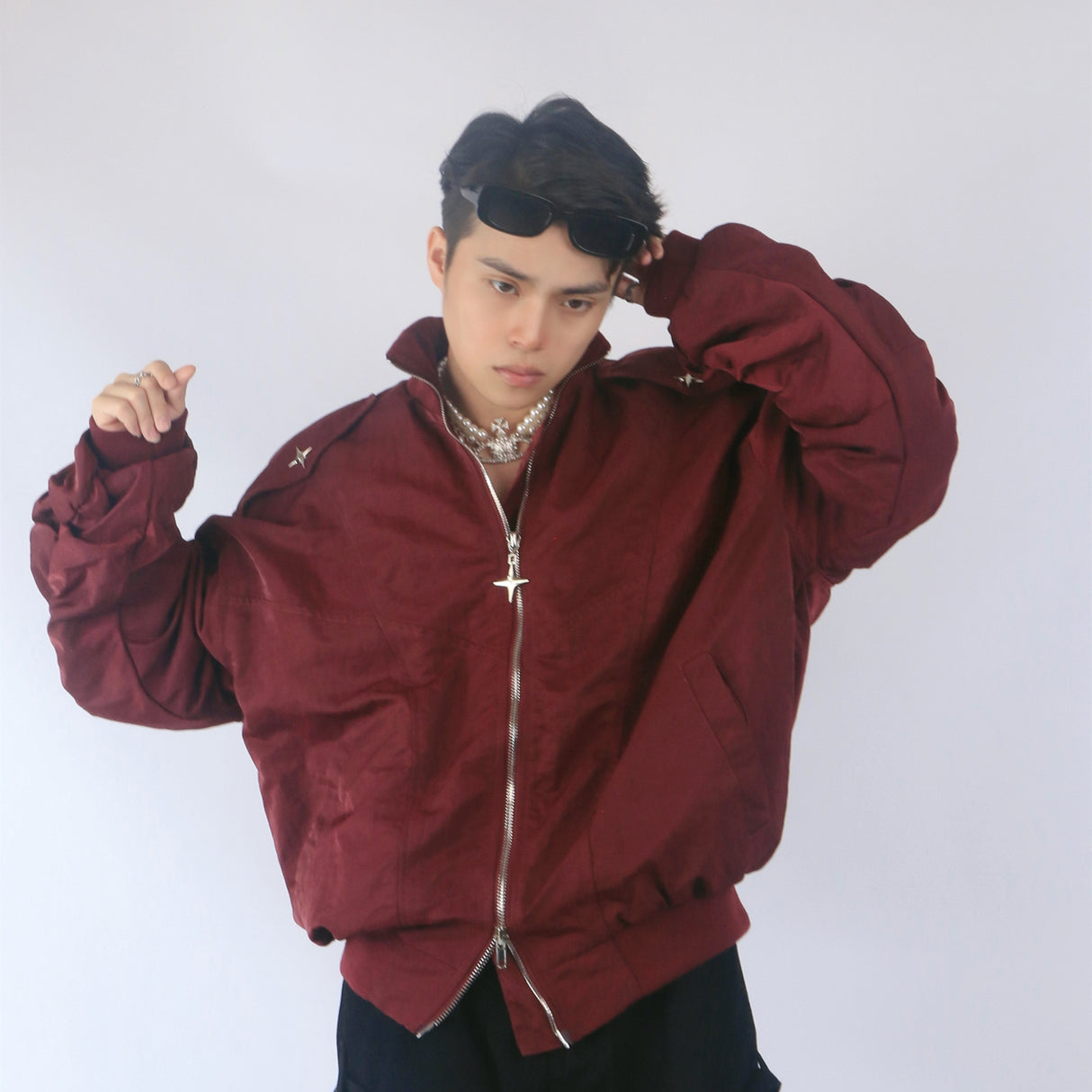 Personalisierte modische Jacke mit Reißverschluss und Mikro-Trommelärmeln