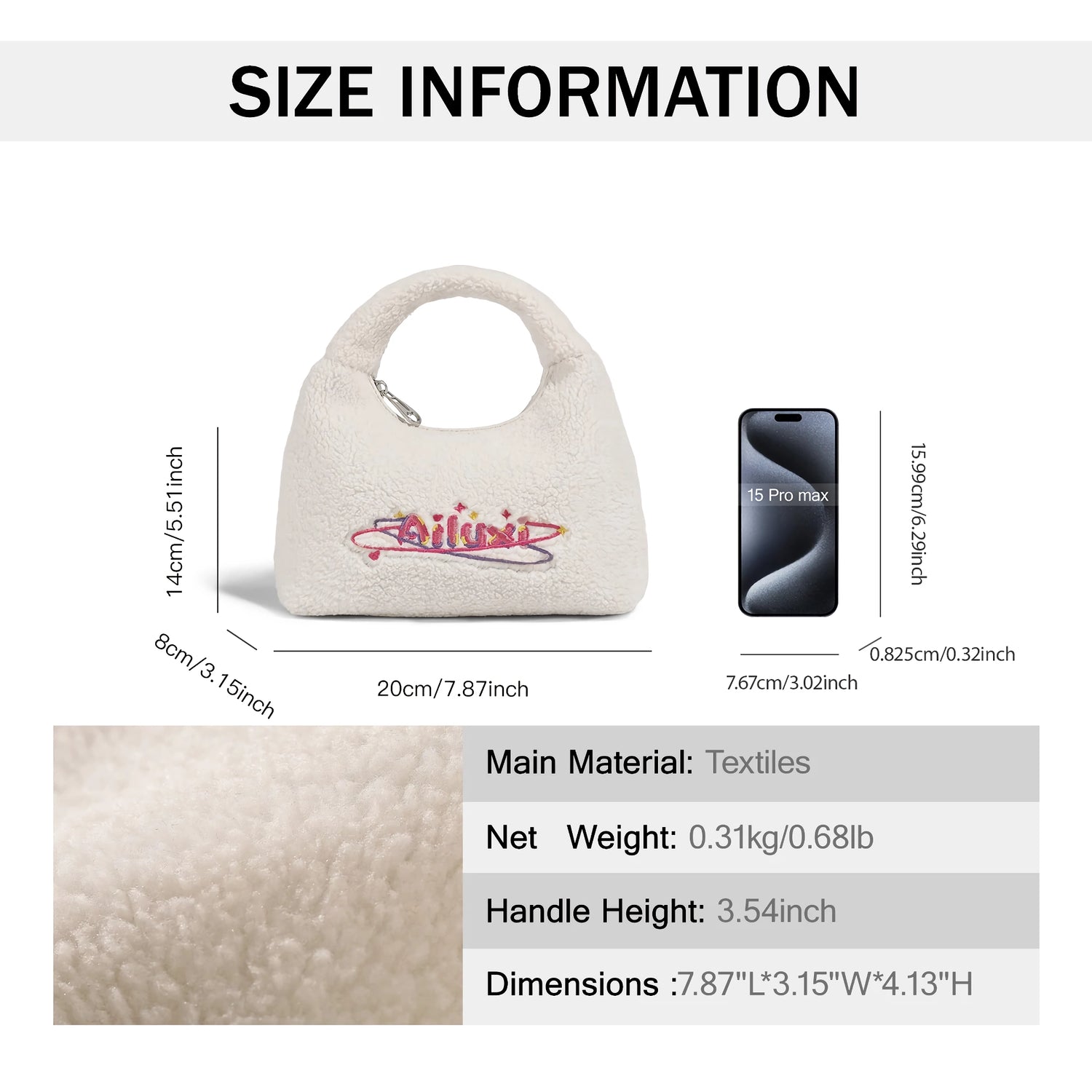 Süße Plüsch-Knödel-Handtasche für Damen – einzigartige Umhängetasche