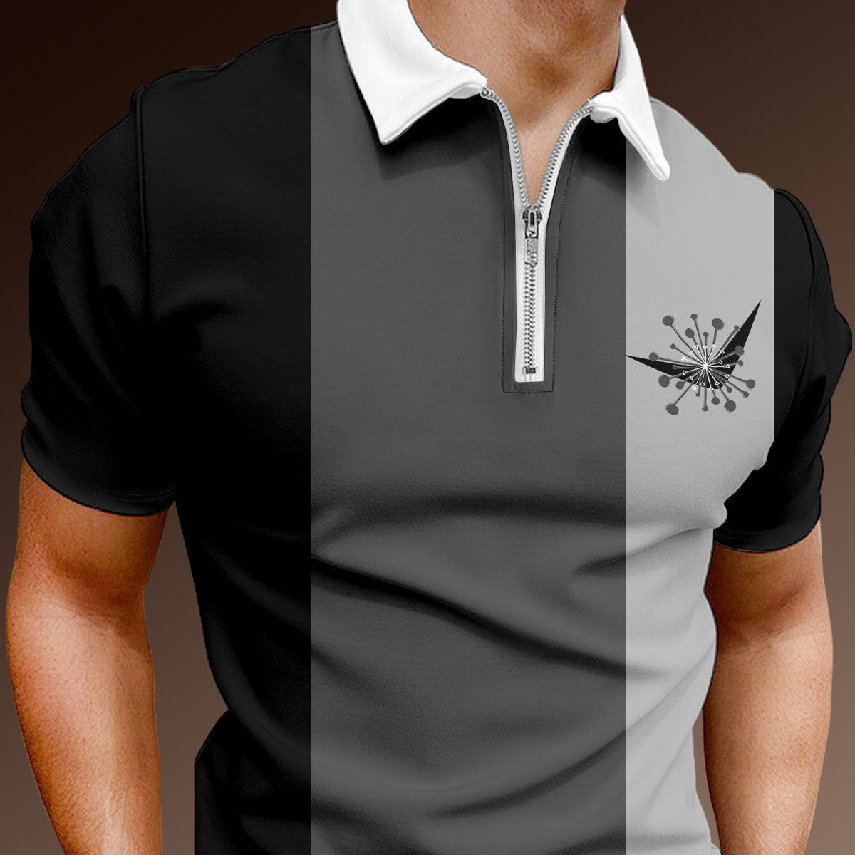 Camisa casual de manga corta con solapa para hombre de Creative Elements