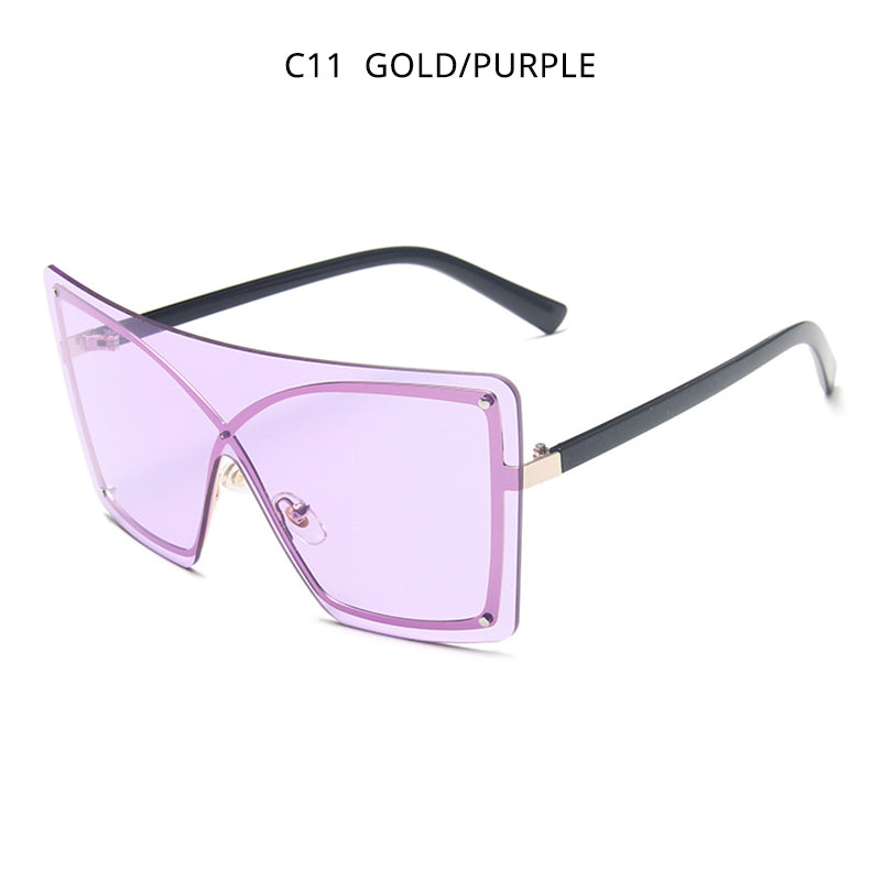 Gafas de sol de moda de gran tamaño con parte superior plana