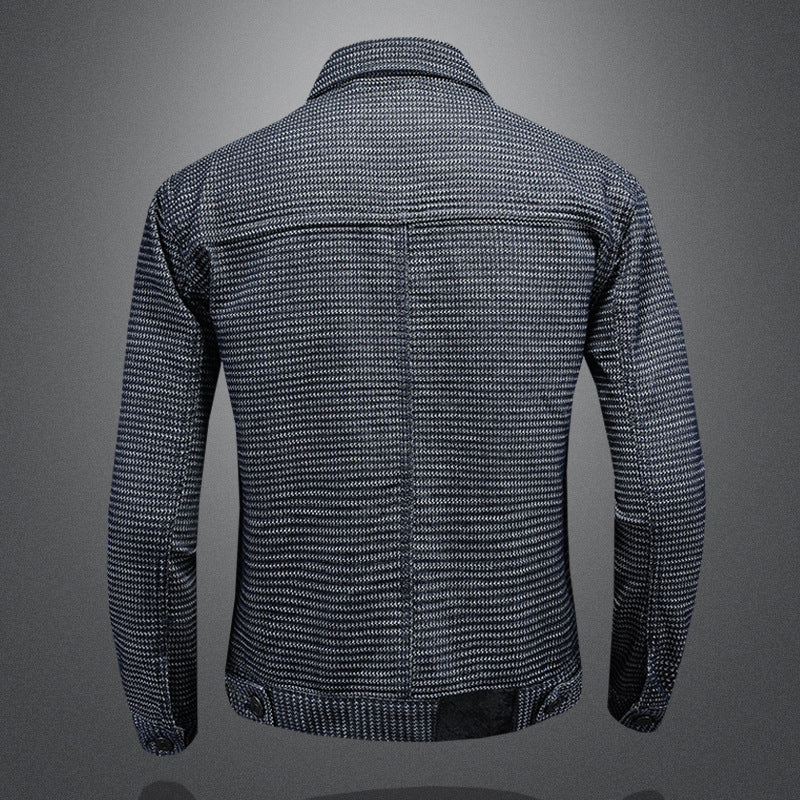 Europäischer und amerikanischer Jeansmantel Herrenmode Mode Revers Motorradjacke Lässig All-Matching