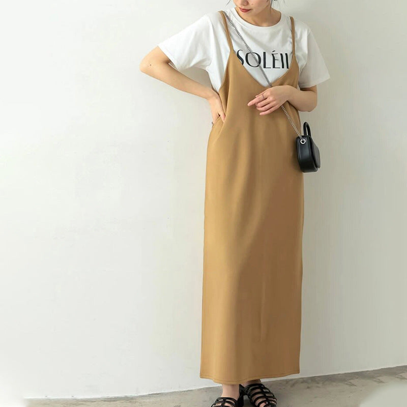 Vestido de mujer con tirantes ajustables de otoño en 4 colores
