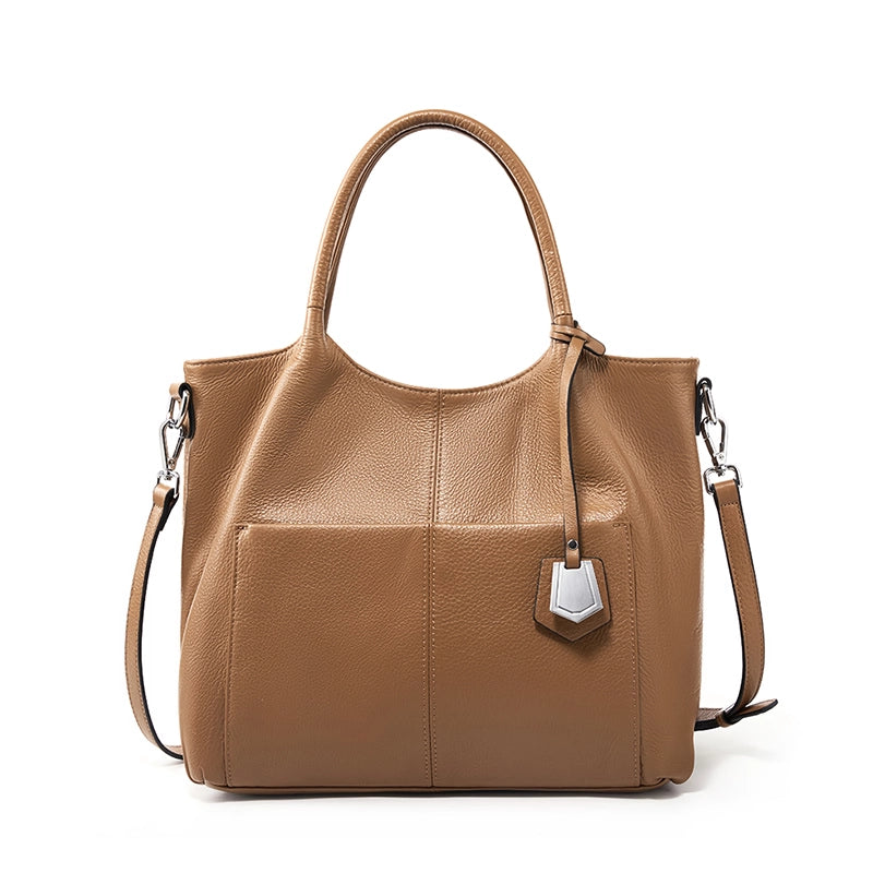 Lässige Schultertasche aus echtem Leder für Damen