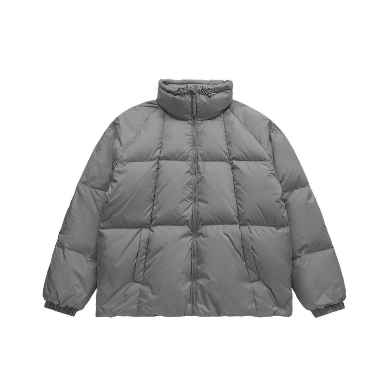 Chaqueta de plumón con cuello alto de color liso para hombre de moda