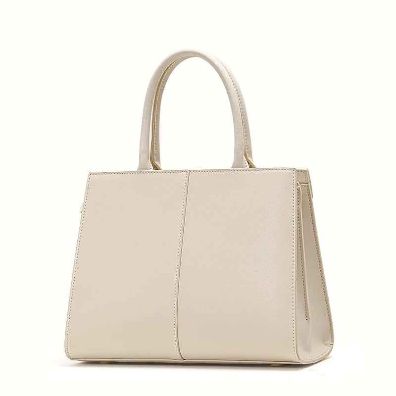 Quadratische Handtasche aus Rindsleder mit Krokodilmuster - Off White