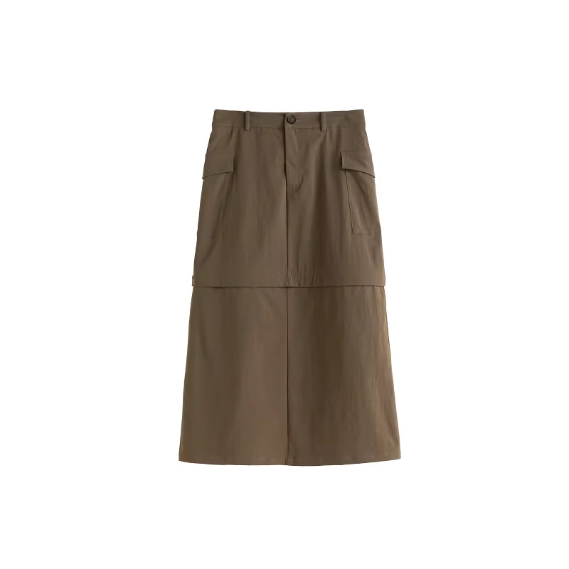 Schlankmachender Rock mit abnehmbarem Design und hoher Taille