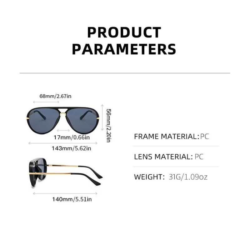Gafas de sol unisex estilo aviador con protección UV400 para actividades al aire libre