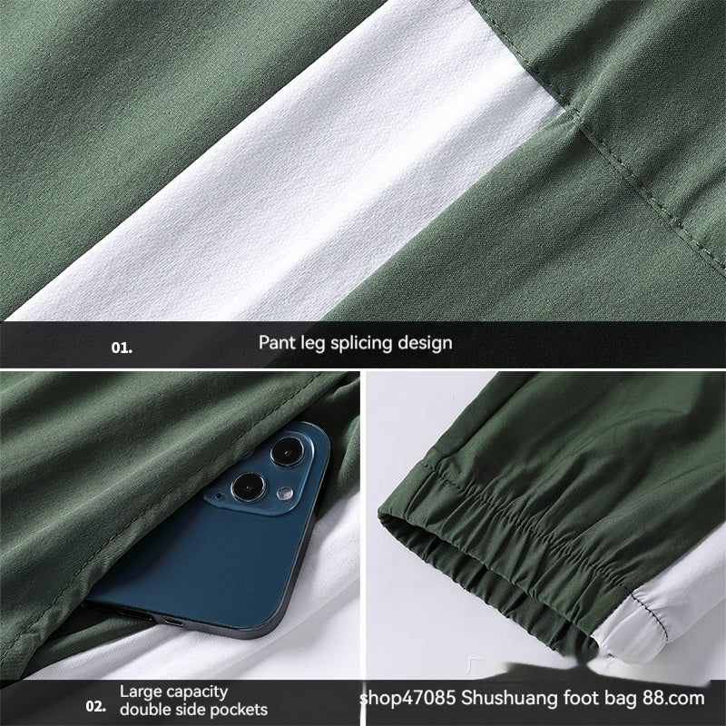 Pantalones deportivos casuales para correr, entrenar y hacer ejercicio con cordones en los tobillos para hombre