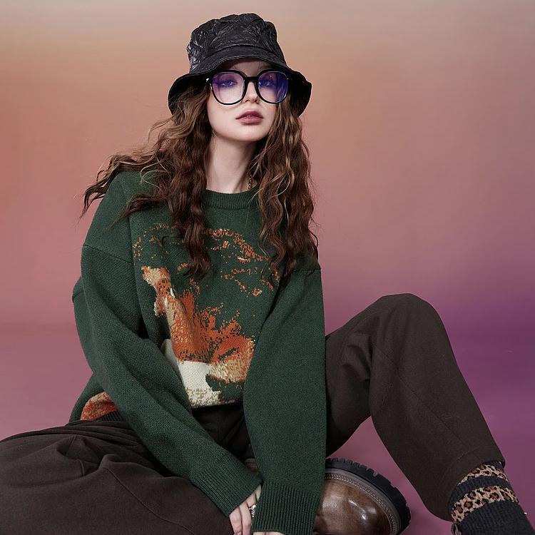 2000er Retro Pullover für Damen
