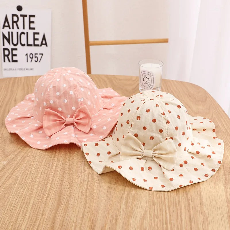 Sommer Baby Mädchen Blumen Fischerhut mit Schleife