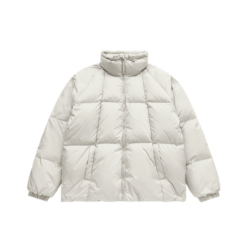 Chaqueta de plumón con cuello alto de color liso para hombre de moda