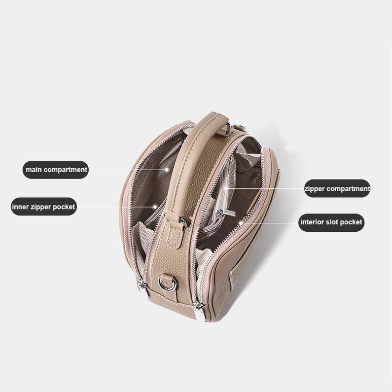 Elegante bolso de hombro de piel de vaca