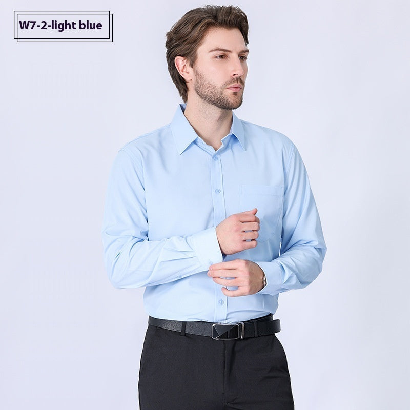 Pendeln Minimalist Business Professional Bügelfreies Stretch Hemd Langarm Herren High Sense