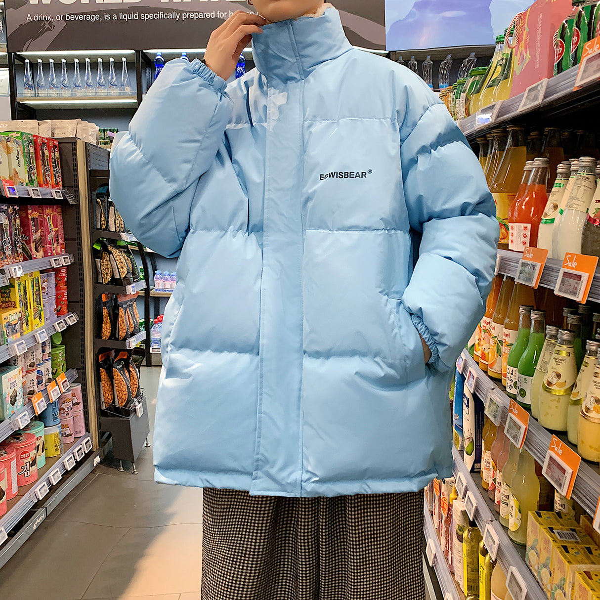 Lamm Samt Jacke Männlichen Hong Kong Stil Trend Lose Brot Warme Baumwolle Mantel