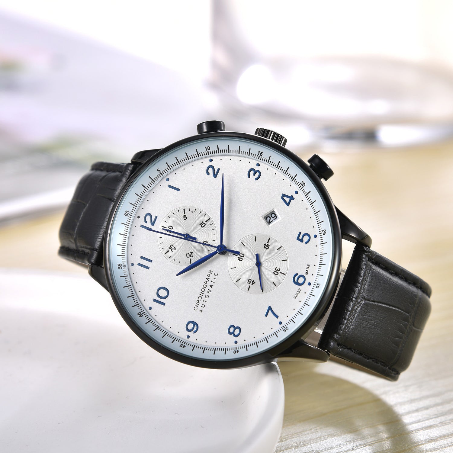 Men's Five-Hand Leather Quartz Business Watch - Dazpy