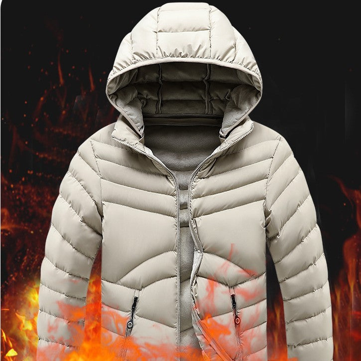 Herren Winter Rippen Baumwolle gefütterte Mantel Fleece gefüttert Langarm