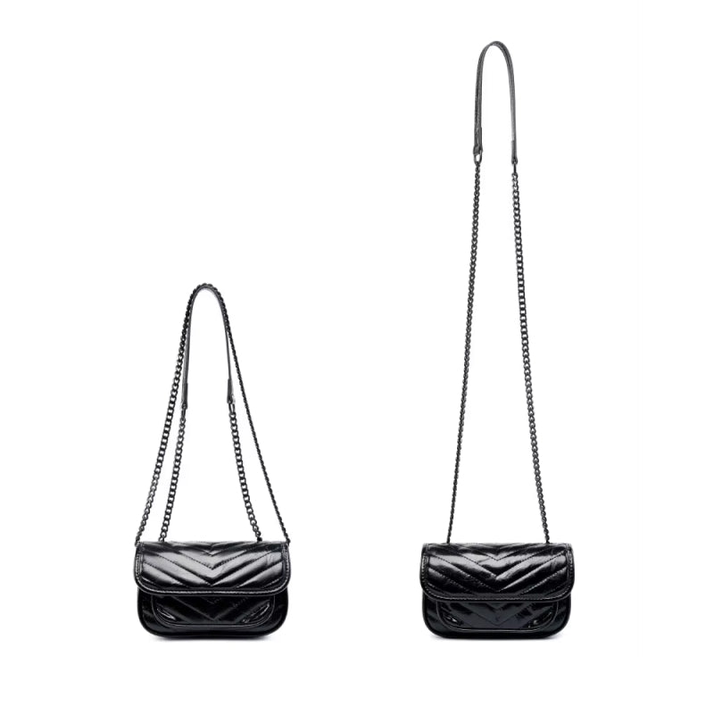 Kleine quadratische Umhängetasche aus echtem Leder