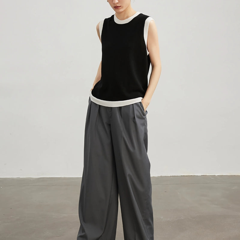 Pulloverweste mit Rundhalsausschnitt aus Merinowolle