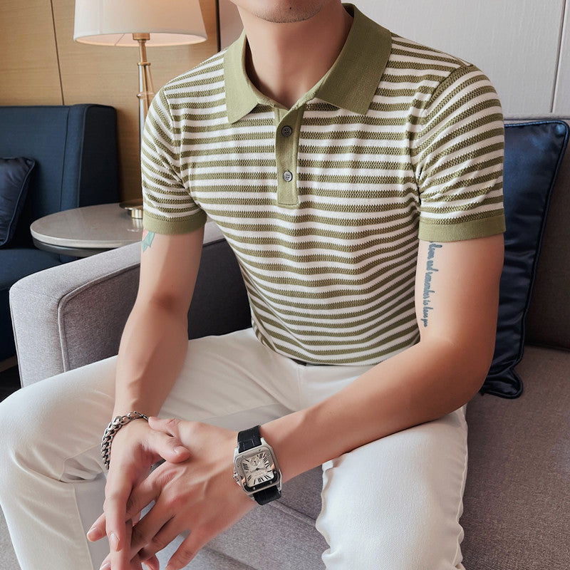 Camiseta informal transpirable de punto de alta elasticidad para hombre