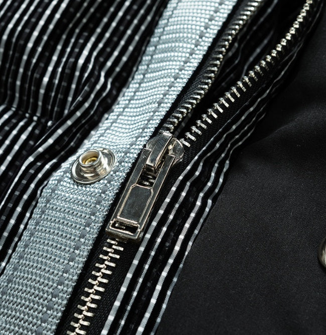 Gestreifte, lockere Daunenjacke für Herren