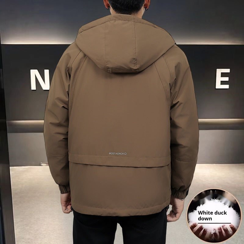 Winter Trendy Workwear Einfache All-matching Weiße Ente Daunenjacke