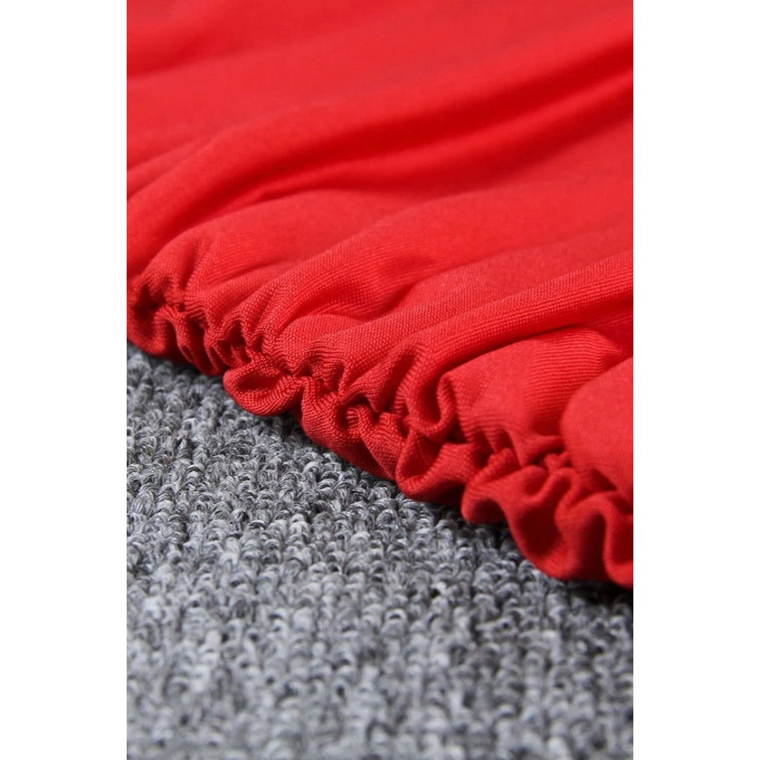 Vestido mini con escote en V y volantes