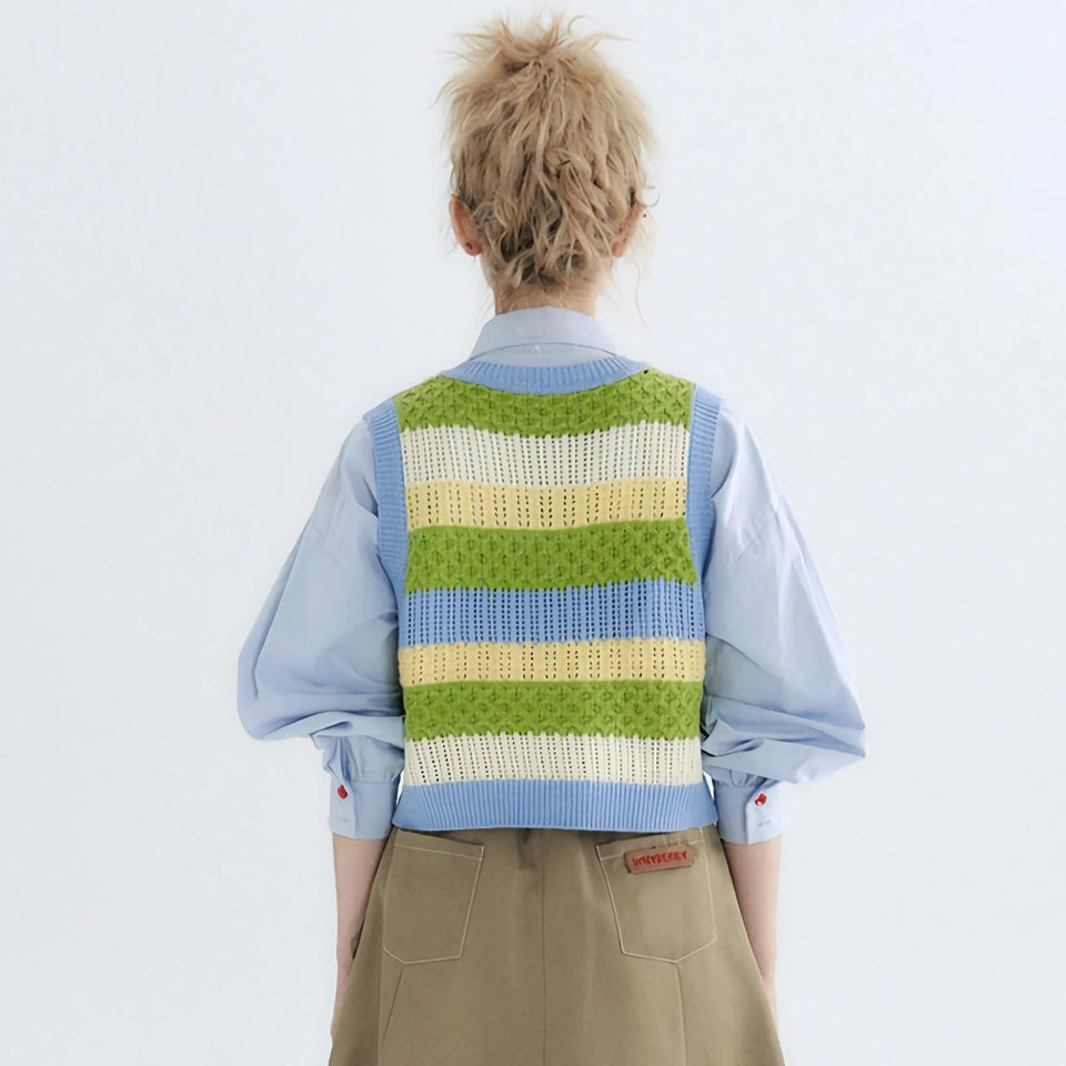 Chaleco tipo suéter de algodón con estilo