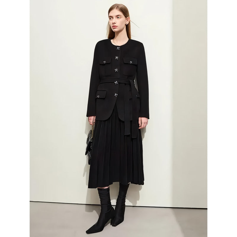 Minimalistischer Wollmantel für Damen