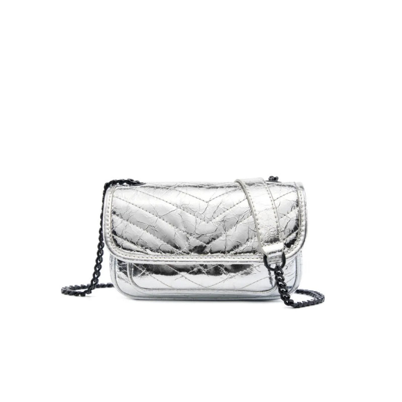 Kleine quadratische Umhängetasche aus echtem Leder