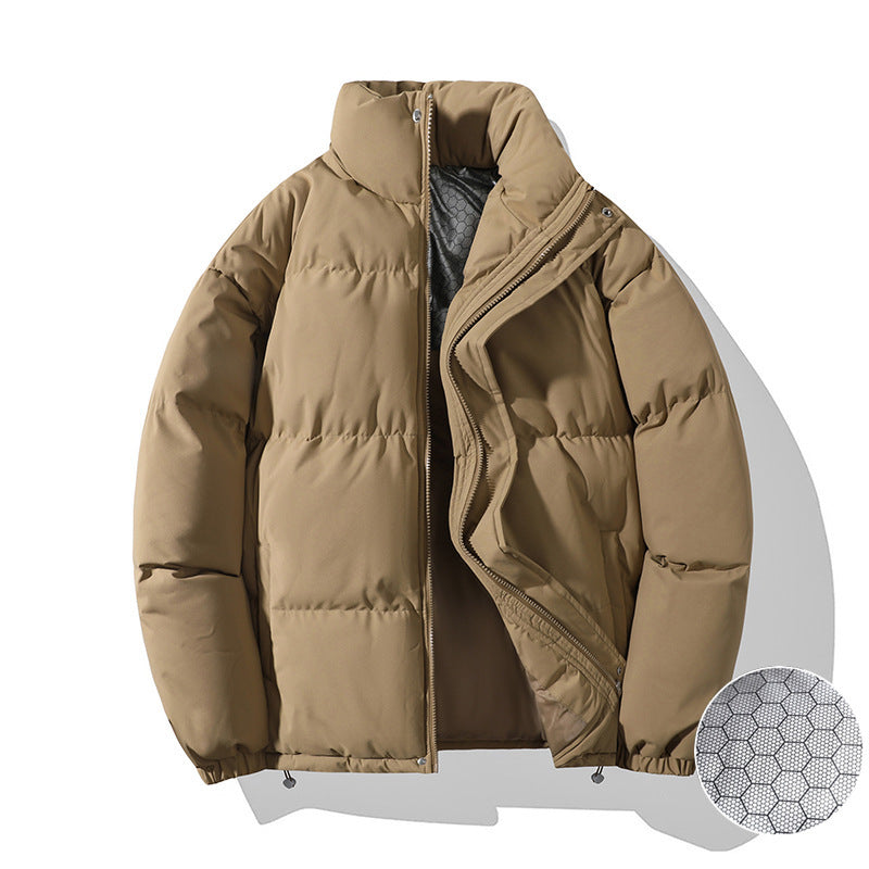 Chaqueta acolchada cálida de plumón de grafeno para parejas Chaqueta holgada con relleno de algodón Tide