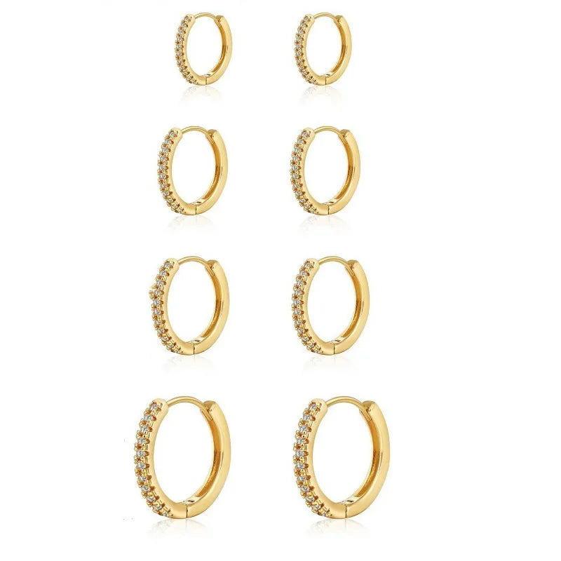 14 Karat vergoldetes Creolen-Set