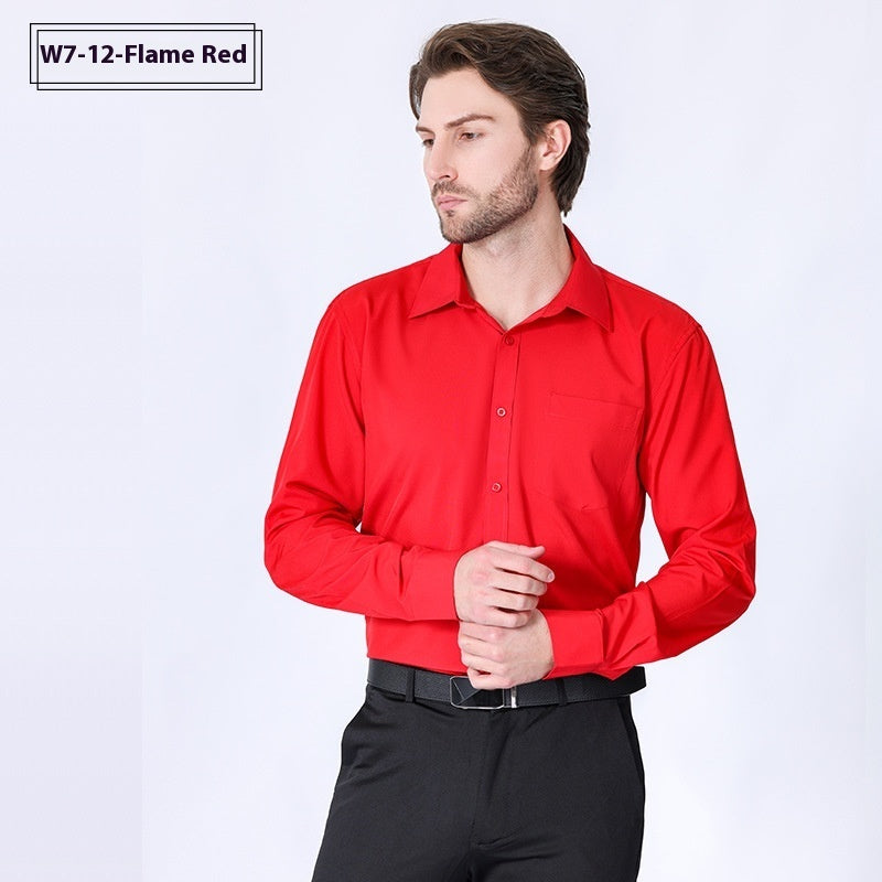 Pendeln Minimalist Business Professional Bügelfreies Stretch Hemd Langarm Herren High Sense