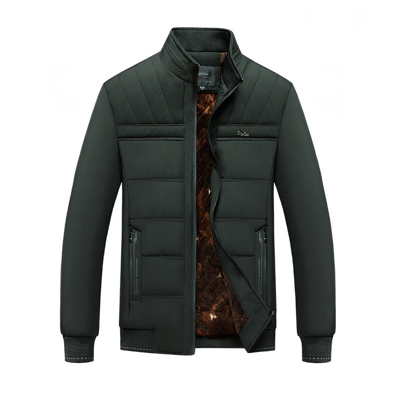 Herren Stehkragen Baumwolle gefütterte Mantel Thermokleidung Kälteschutzkleidung