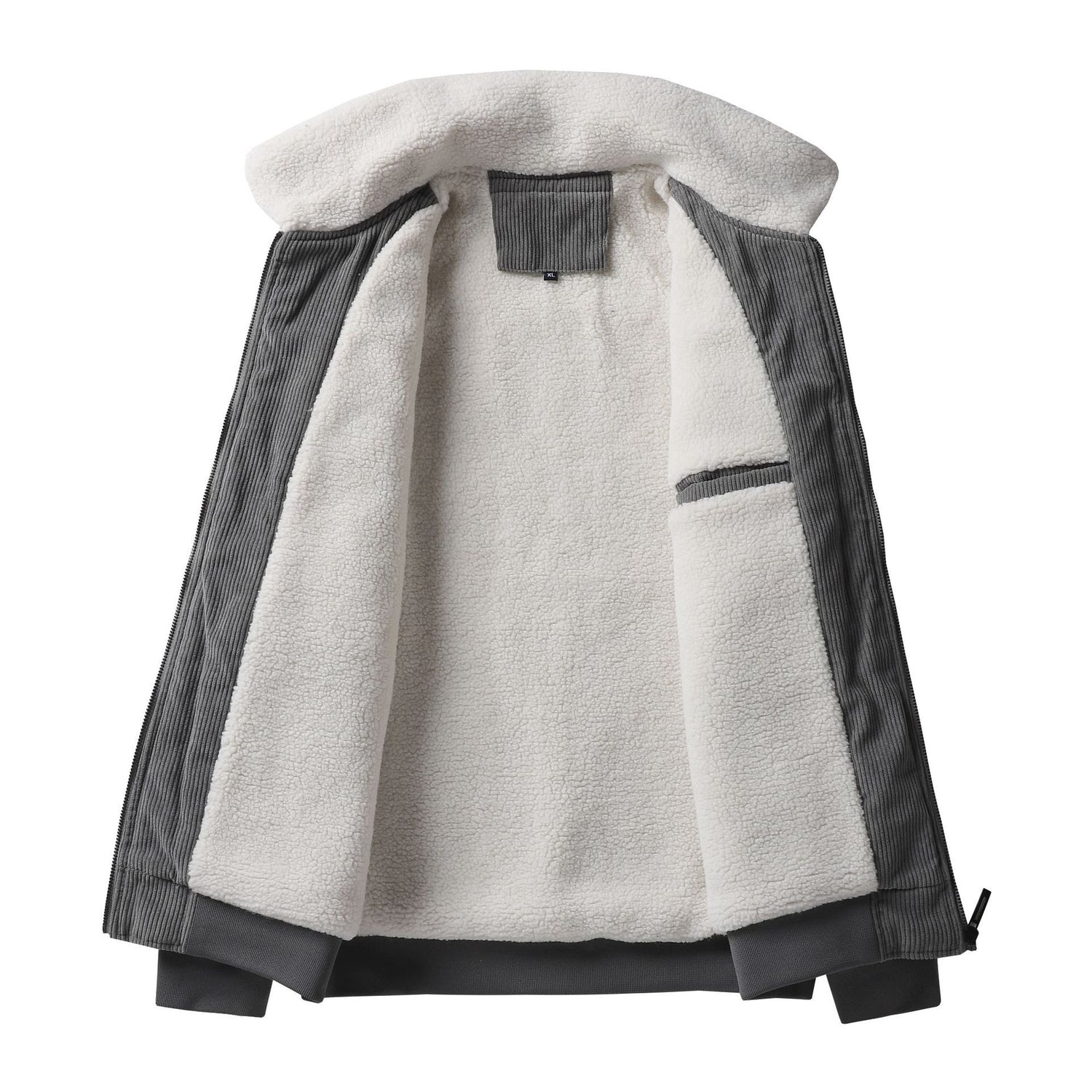 Mittleren alters Lose Casual Tooling Multi-tasche Cord Baumwolle gefütterte Jacke Männer