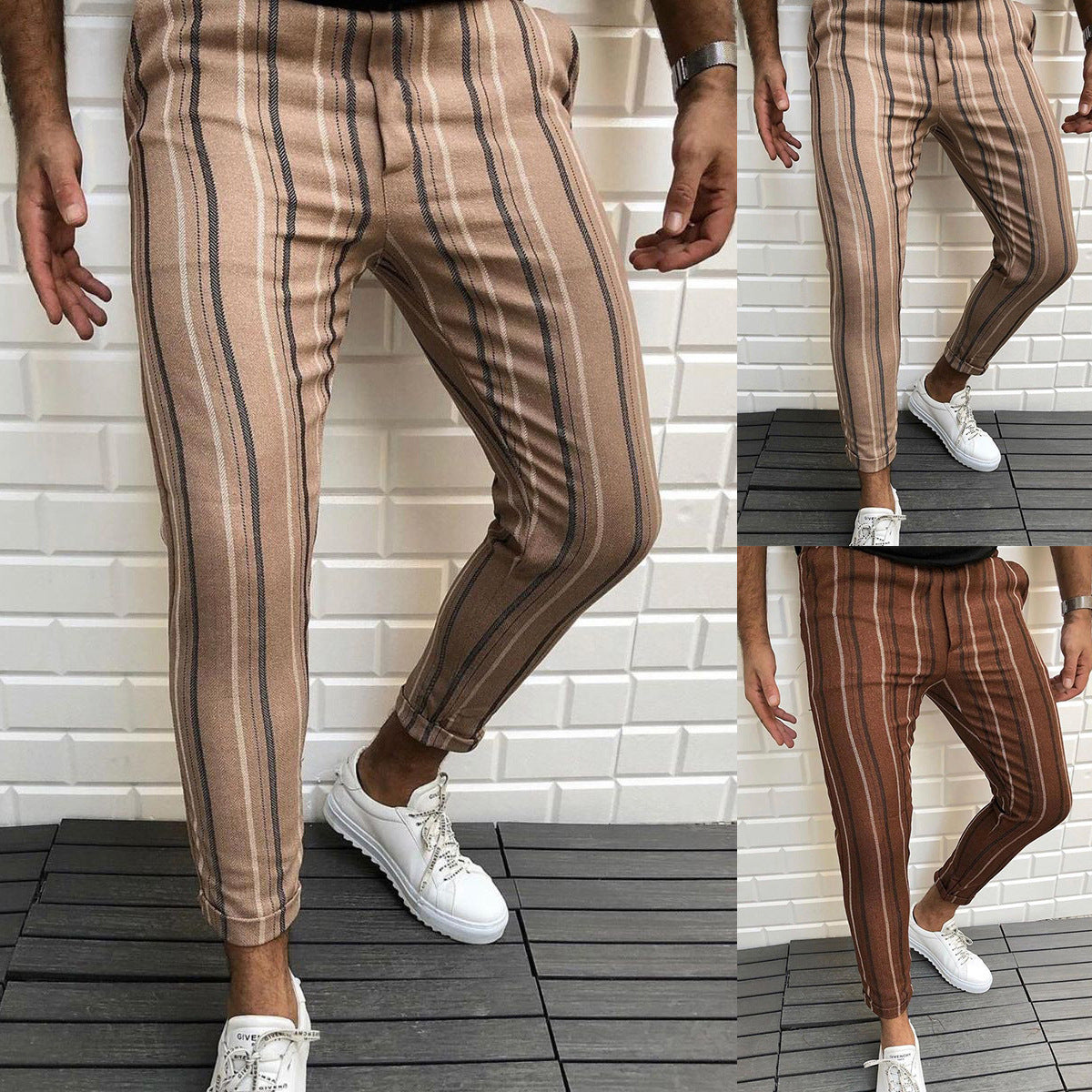 Neue gestreifte bedruckte Freizeithose für Herren