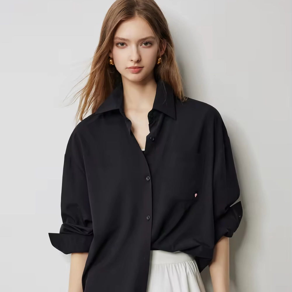 Blusa de manga larga con diseño de giro en la espalda de otoño