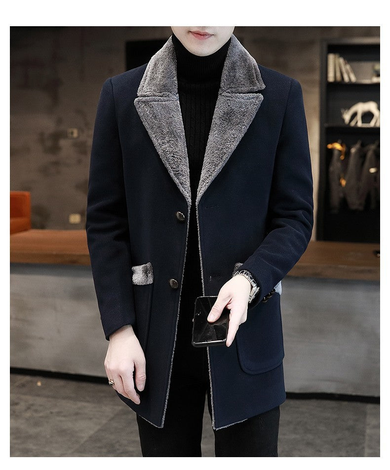 Abrigo de piel y cuero para hombre