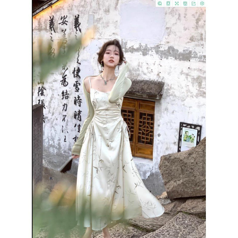Vestido de satén de dos colores ajustado a la cintura sexy