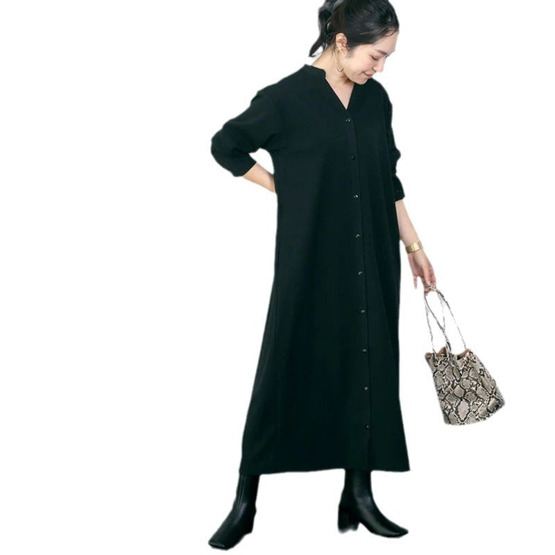 Vestido camisero de otoño-invierno para mujer