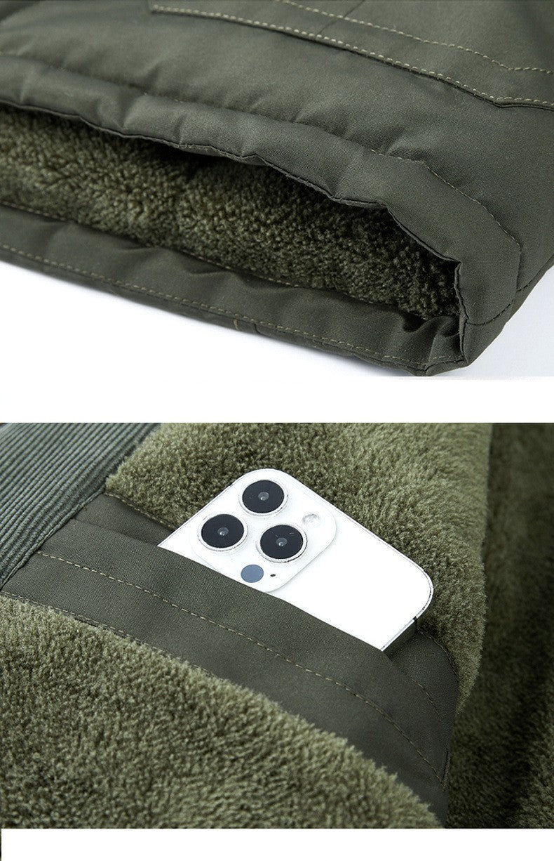 Manteljacke aus Baumwolle mit Lammwollfutter