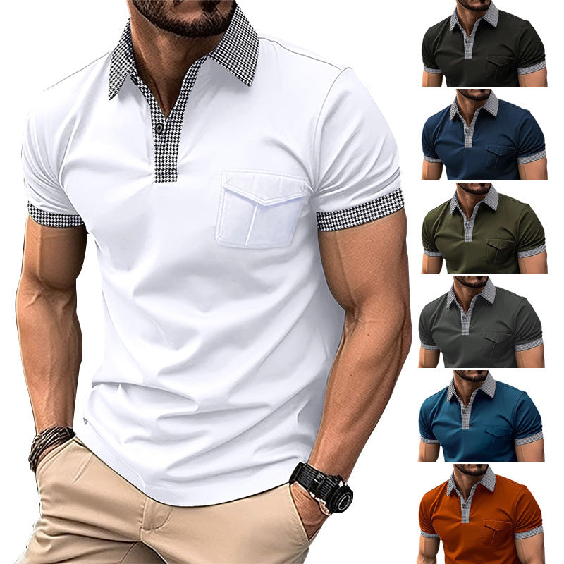 Camisa polo informal con botones y costuras en los bolsillos