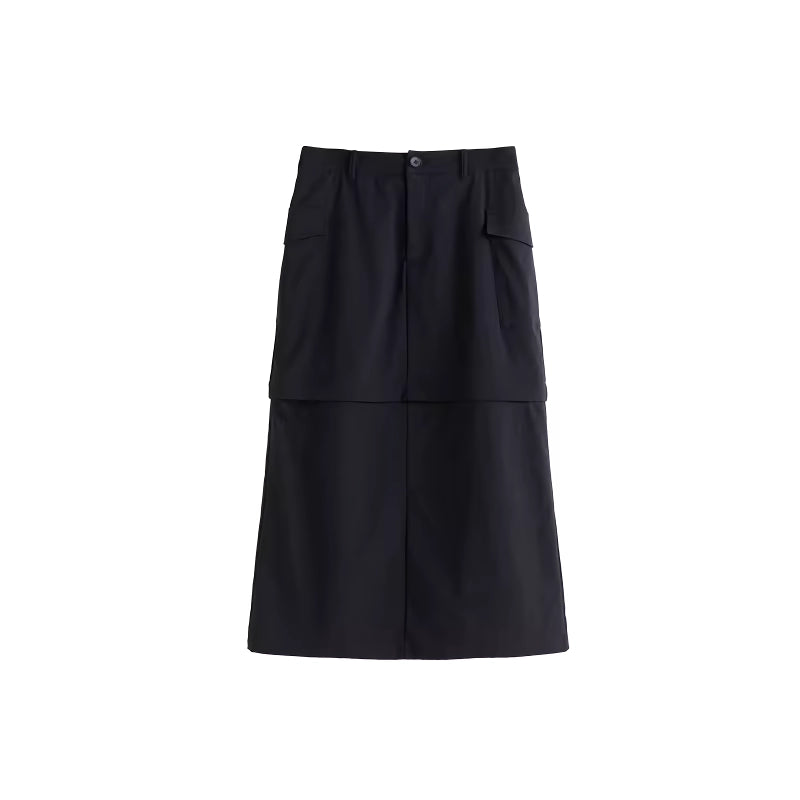 Schlankmachender Rock mit abnehmbarem Design und hoher Taille