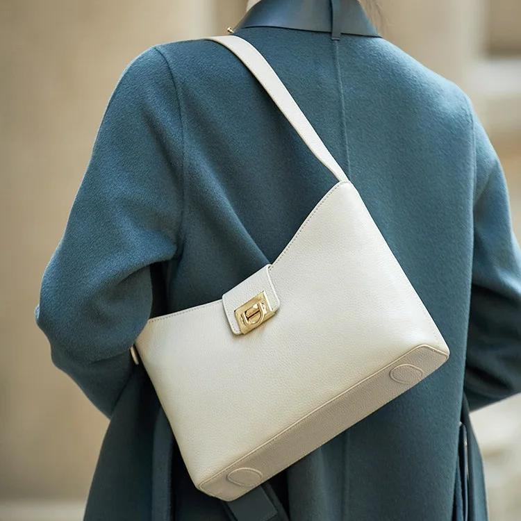 Bolso de hombro de lujo 100% de piel auténtica